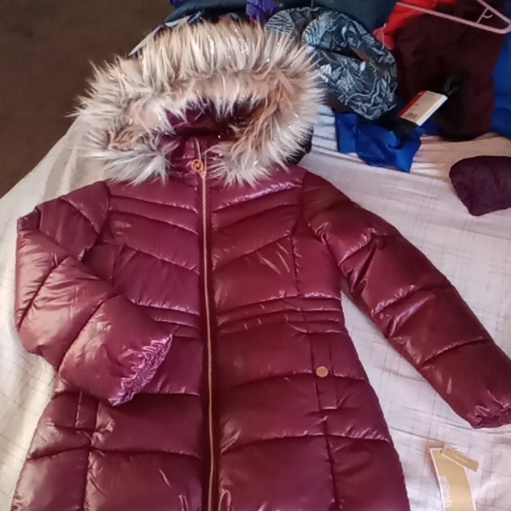 Michael Kors Youth Faux Fur Coat.